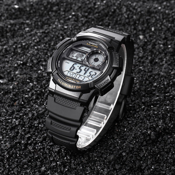 Casio World Timer Black Resin Strap Men's Watch | AE-1000W-1BVDF