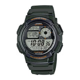 Casio World Timer Green Resin Strap Men's Watch | AE-1000W-3AVDF