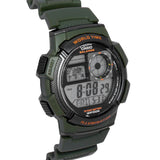 Casio World Timer Green Resin Strap Men's Watch | AE-1000W-3AVDF