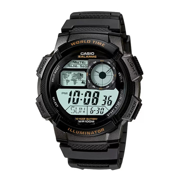 Casio Youth World Time Black Dial Men's Watch | AE-1000W-1AVCF