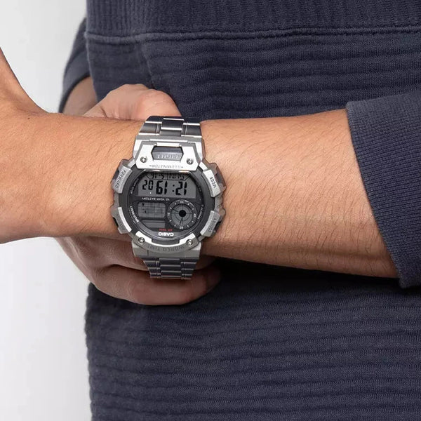 CASIO ILLUMINATOR DIGITAL SILVER STRAP WATCH| AE-1400WHD-1AVDF