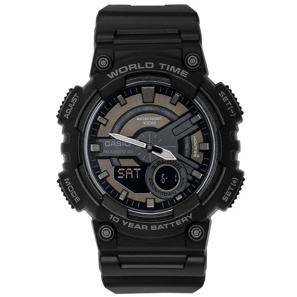 Casio AEQ-110W-1BVDF| Black Resin Men's Watch