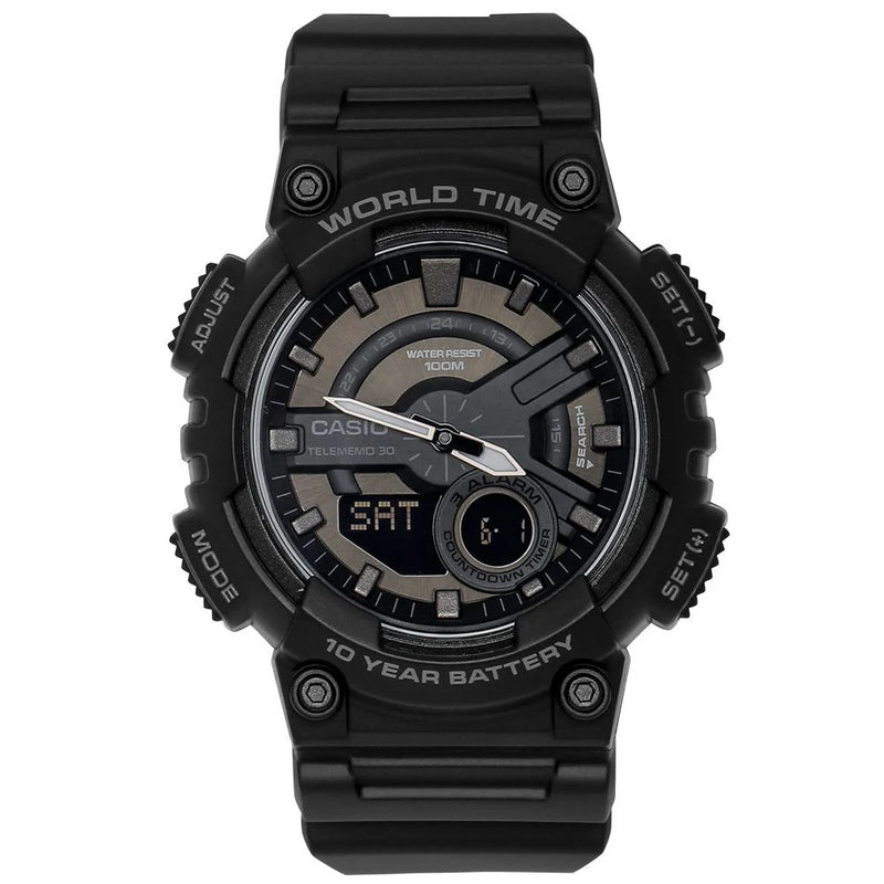 Casio AEQ-110W-1BVDF| Black Resin Men's Watch