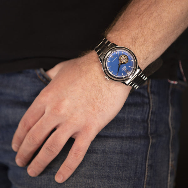 Orient "Bambino Open Heart" Blue Dial Automatic Watch | RA-AG0028L10B