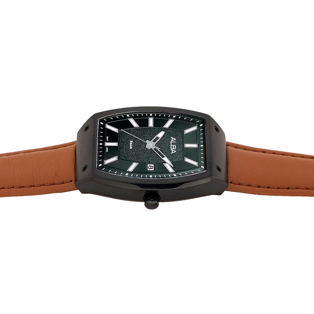 Alba Analog Black Dial Leather Band Men's Watch | AG8N19X