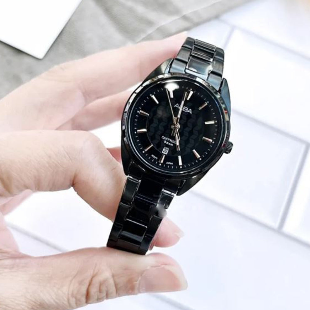 ALBA QUARTZ BLACK DIAL LADIES WATCH | AH7AY3X
