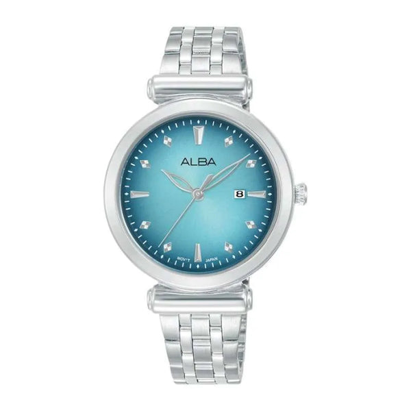 Alba Quartz 3 hands Date Light Blue Dial Ladies Watch| AH7CQ3