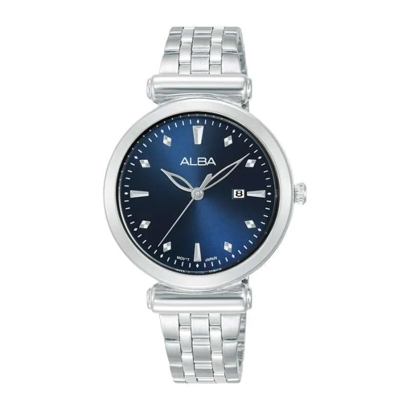 Alba Quartz 3 hands Date Dark Blue Dial Ladies Watch| AH7CQ5