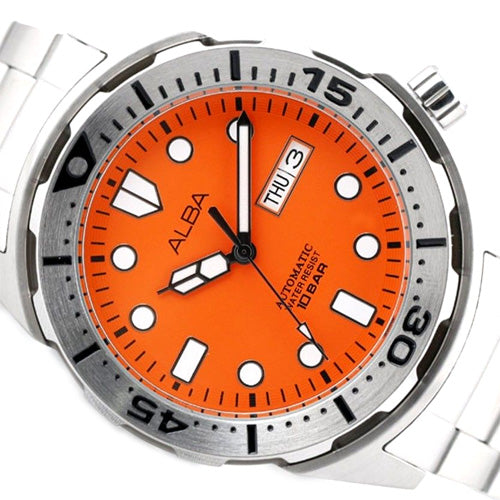 Alba Mechanical Orange Dial Men's Automatic Watch AL4375X1