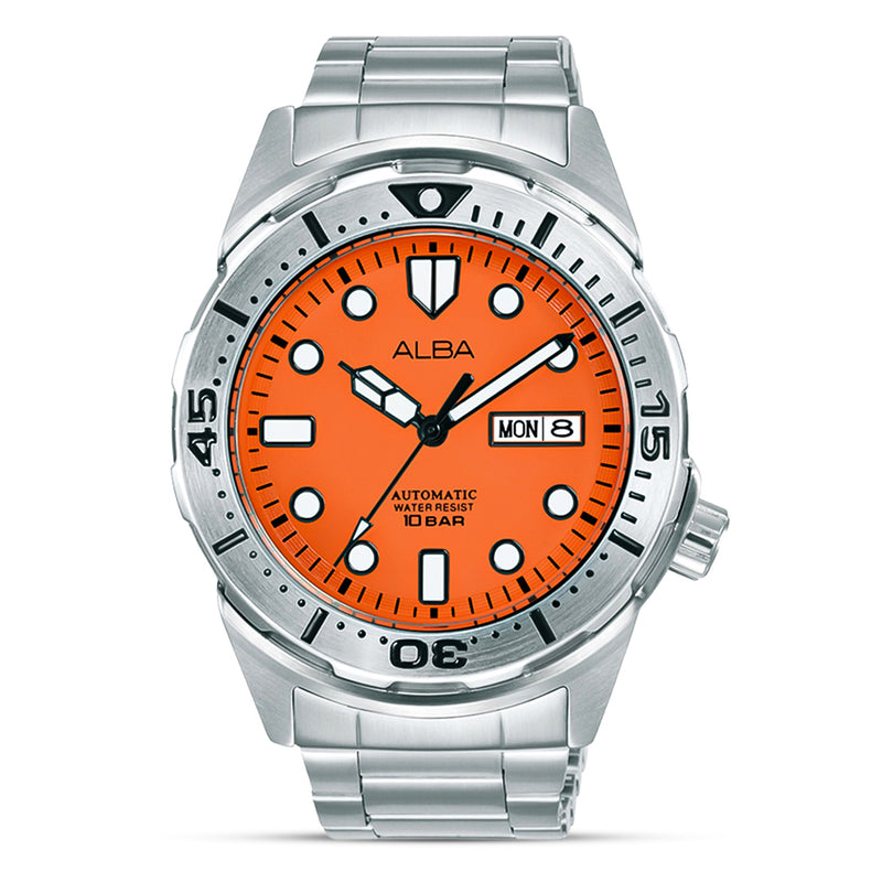 Alba Mechanical Orange Dial Men's Automatic Watch AL4375X1