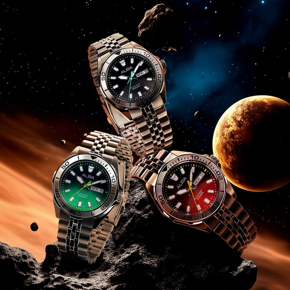 ALBA Sportive Earth Green Gradation Dial Men's Watch | AV3579X