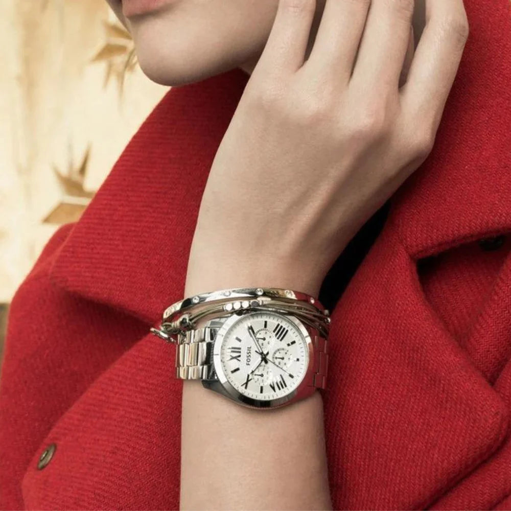 Fossil Cecile Silver Tone Stainless Steel Ladies Watch AM4509