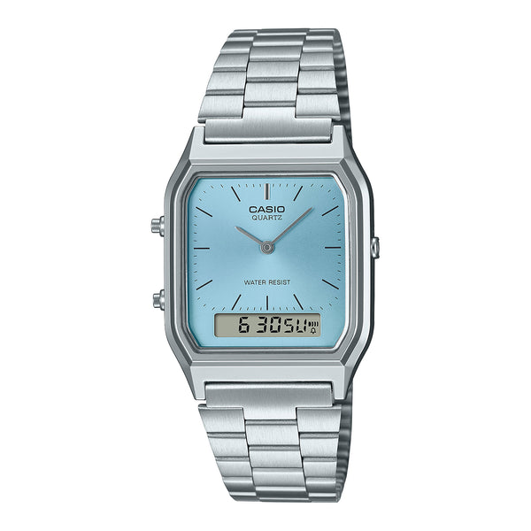 Casio Vintage Dual Ice Blue Dial Unisex Watch | AQ-230A-2A1MQYDF