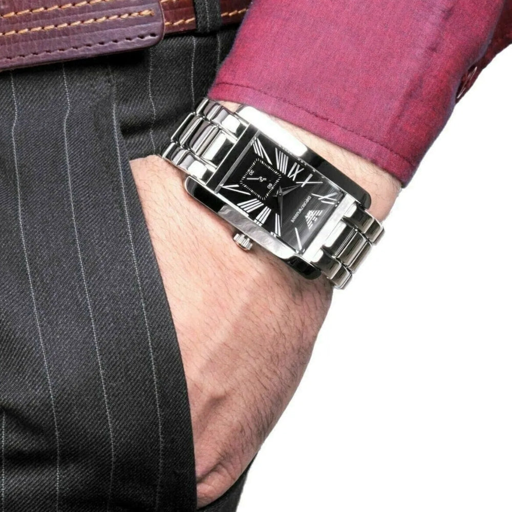 Emporio Armani Black Dial Men's Watch | AR0156