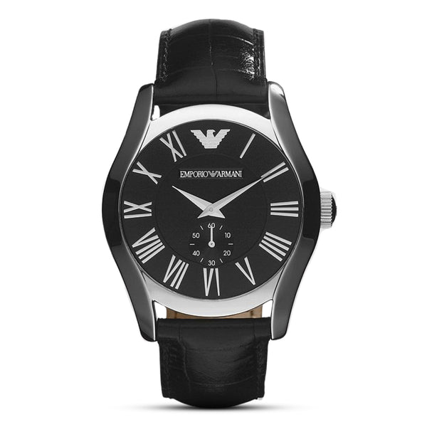 Emporio Armani Classic Black Leather Strap Men's Watch | AR0643