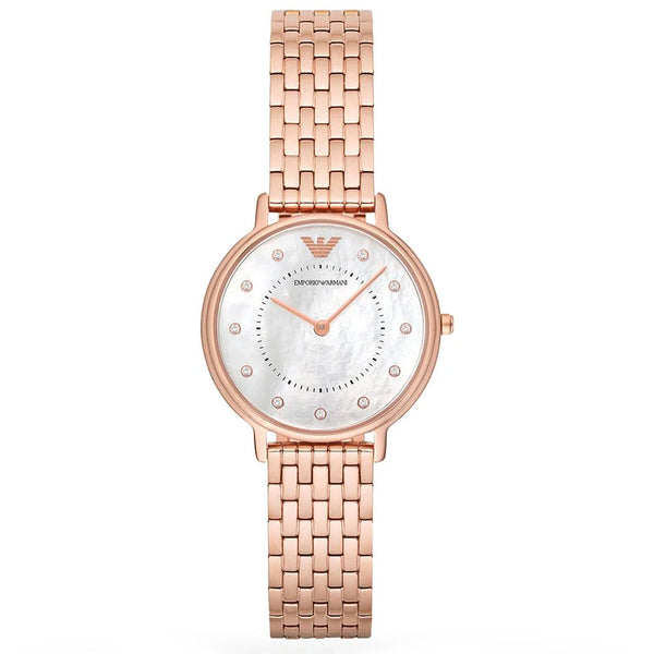 Emporio Armani Gianni T-Bar Rose Gold Tone Ladies Watch | AR11006