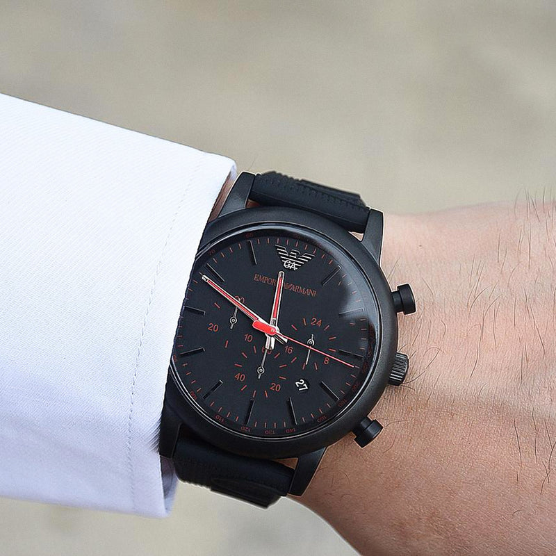 Emporio Armani Luigi Chronograph Black Dial Men's Watch | AR11024