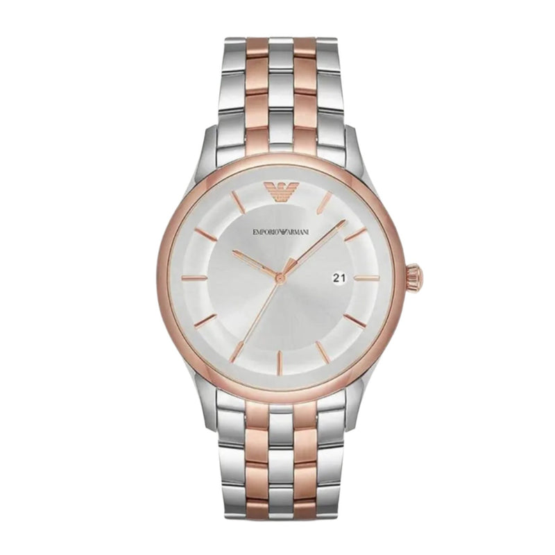 Emporio Armani Two-Tone Silver Dial Men's Watch | AR11044