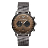 Emporio Armani Aviator Brown Stainless Steel Strap Men's Watch | AR11141