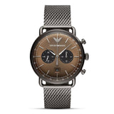 Emporio Armani Aviator Brown Stainless Steel Strap Men's Watch | AR11141