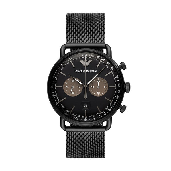 Emporio Armani Aviator Black Dial Men's Watch | AR11142