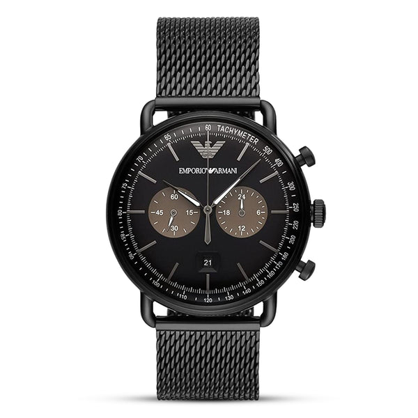 Emporio Armani Aviator Black Dial Men's Watch | AR11142