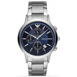 Emporio Armani Dress Renato Blue Dial Stainless Steel Watch | AR11164