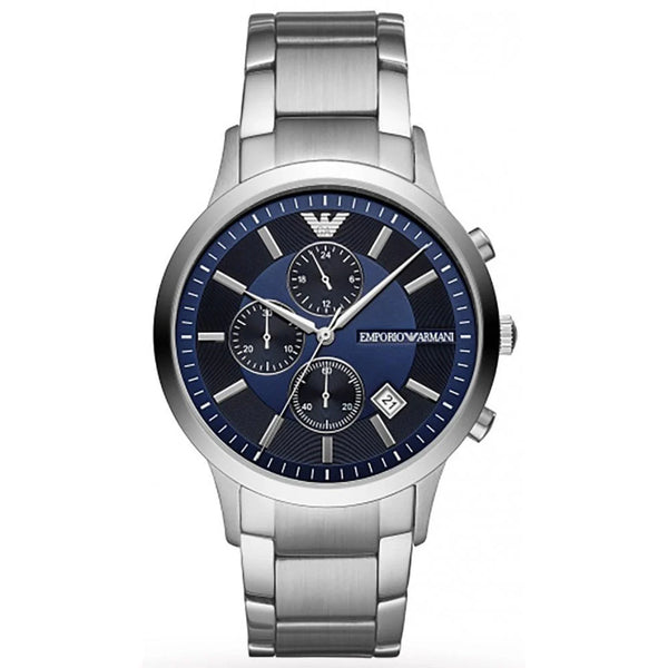 Emporio Armani Dress Renato Blue Dial Stainless Steel Watch | AR11164