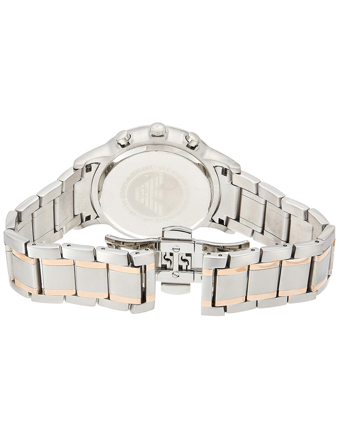 Emporio Armani Dress Renato Black Dial Stainless Steel Watch | AR11165