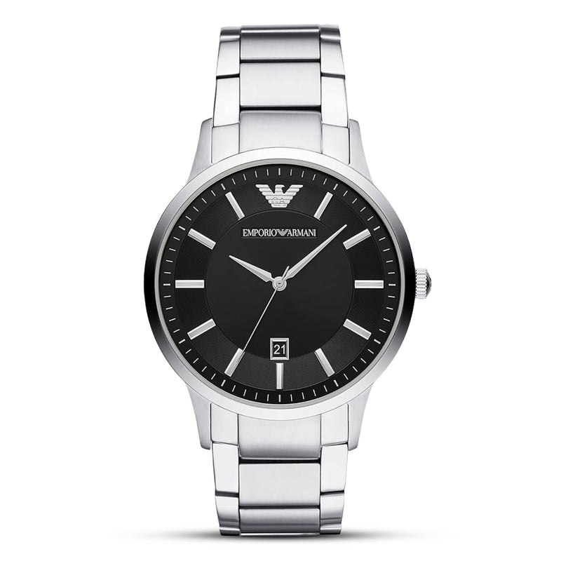 Emporio Armani Renato Black Dial Stainless Steel Men's Watch | AR11181