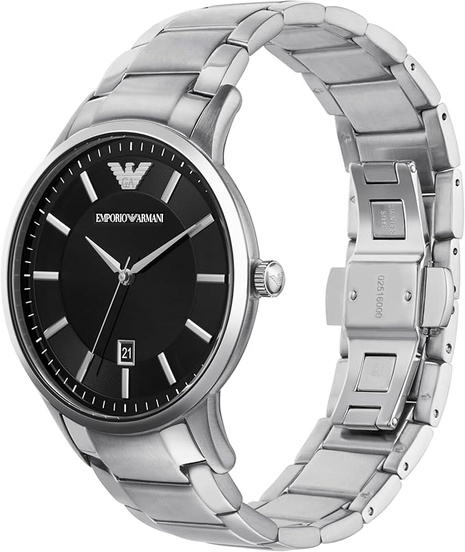 Emporio Armani Renato Black Dial Stainless Steel Men's Watch | AR11181