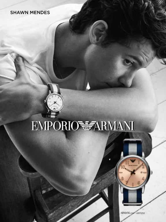 Emporio Armani Luigi Rose Gold Dial Nylon Strap Watch | AR11212