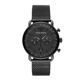 Emporio Armani Aviator Black Stainless Steel Men's Watch | AR11264