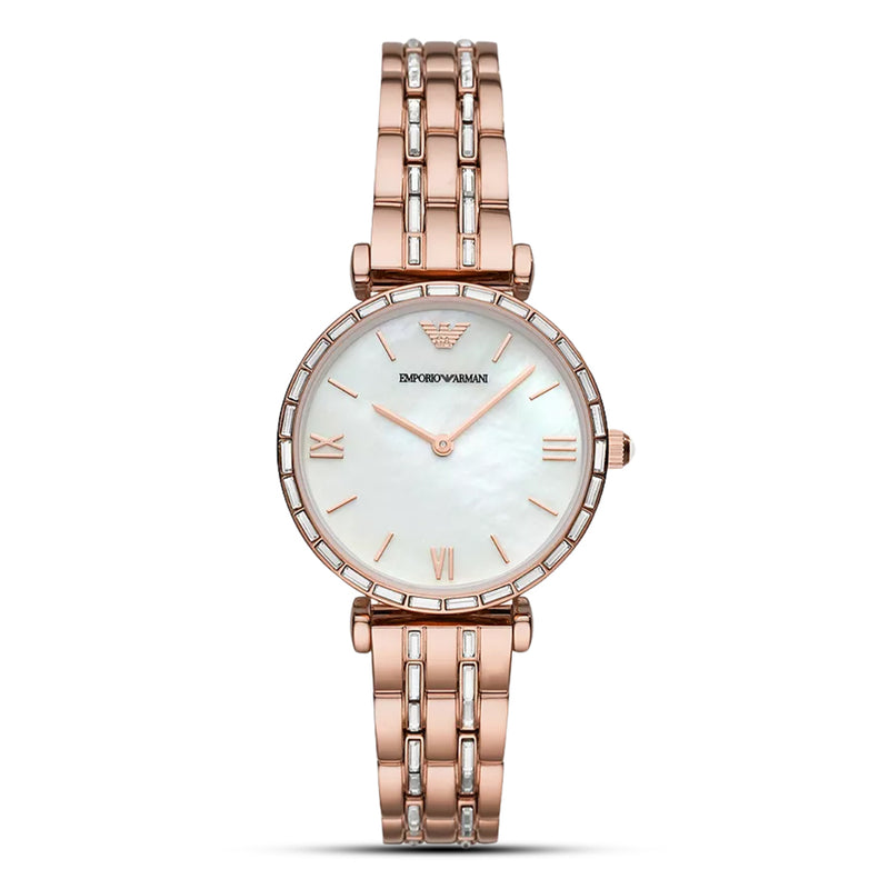 Emporio Armani Gianni T-Bar White Dial Ladies Watch | AR11294