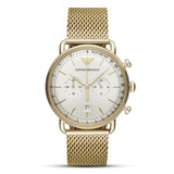 Emporio Armani Aviator Gold Tone Stainless Steel Strap Men's Watch | AR11315