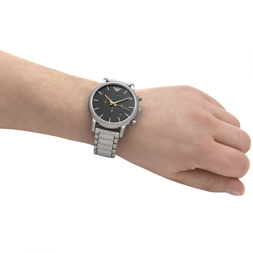 Emporio Armani Luigi Black Dial Men's Watch | AR11324