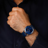 Emporio Armani Aviator Chronograph Blue Leather Strap Watch | AR11335