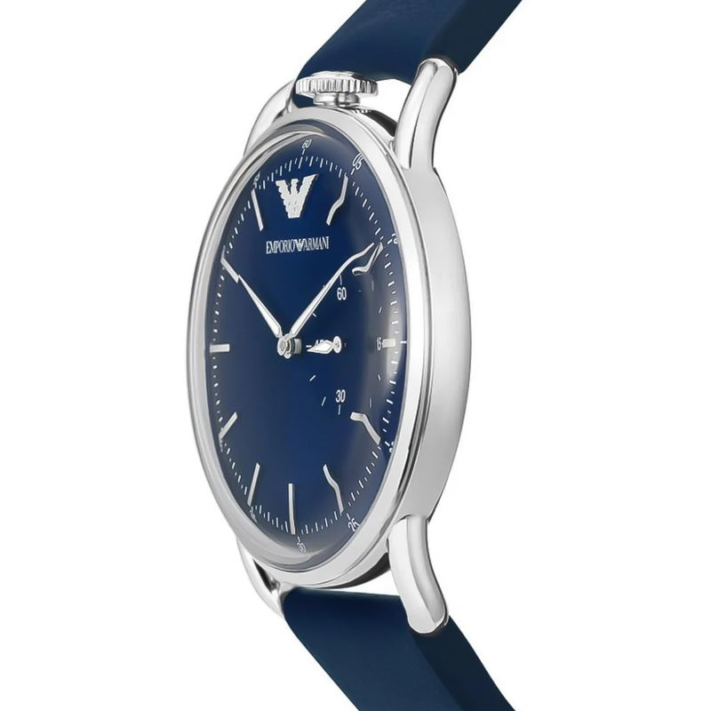 Emporio Armani Aviator Chronograph Blue Leather Strap Watch | AR11335