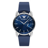 Emporio Armani Aviator Chronograph Blue Leather Strap Watch | AR11335