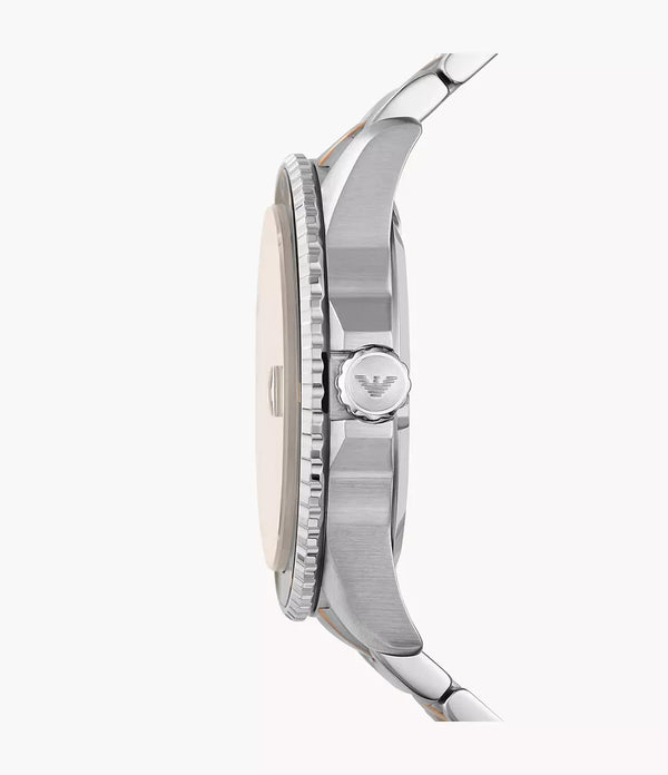 Emporio Armani Brown Dial Two-Tone Stainless Steel Watch | AR11340