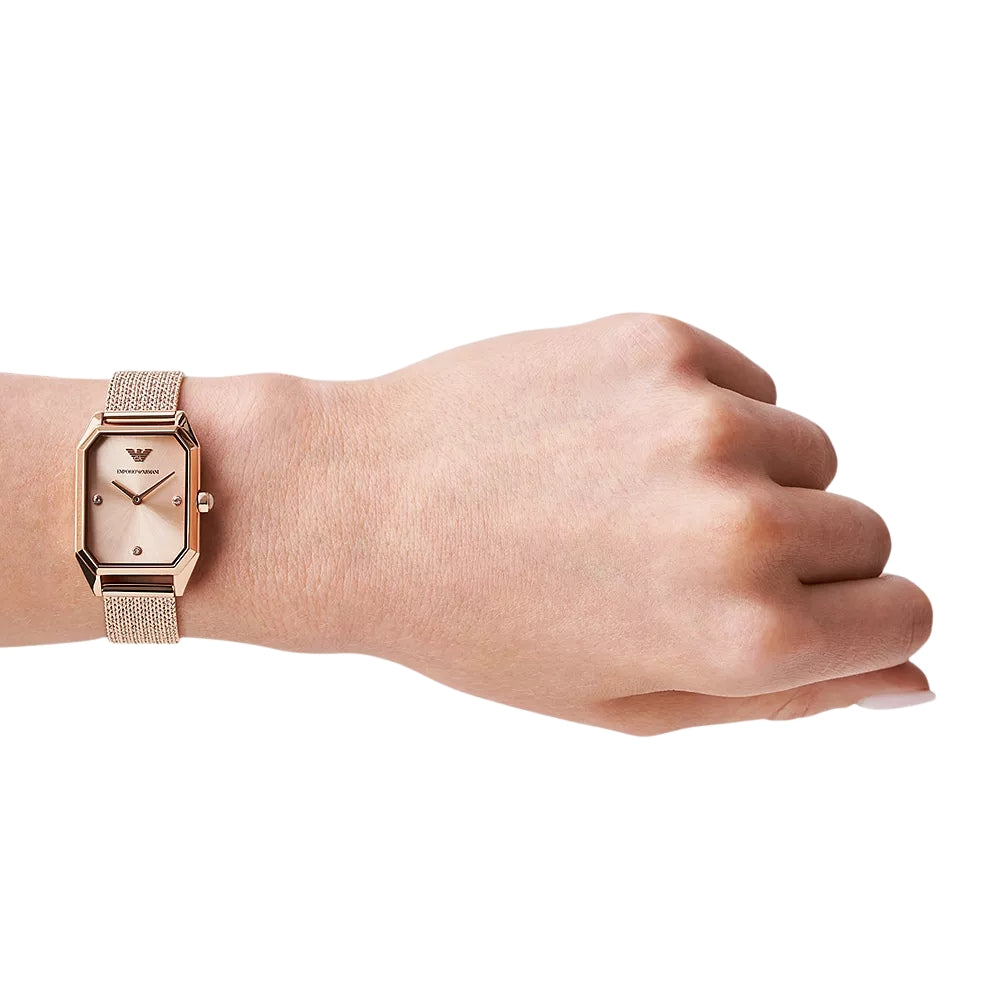 Emporio Armani Gioia Rose Gold Dial Ladies Watch | AR11347