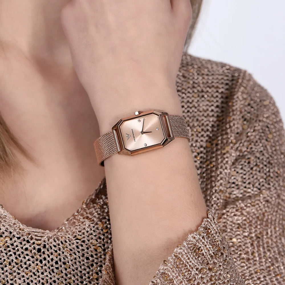 Emporio Armani Gioia Rose Gold Dial Ladies Watch | AR11347