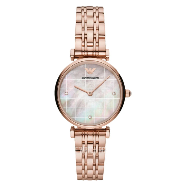 Emporio Armani Two-Hand Rose Gold Tone Ladies Watch | AR11385