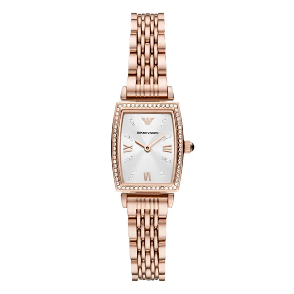 Emporio Armani Gianni T-Bar Rose Gold Tone Ladies Watch | AR11406