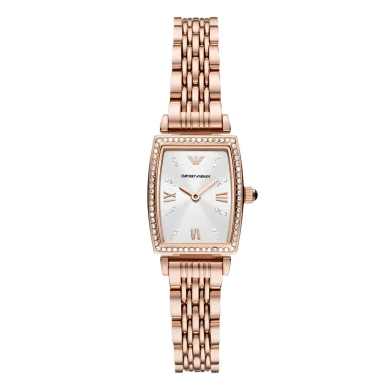 Emporio Armani Gianni T-Bar Rose Gold Tone Ladies Watch | AR11406