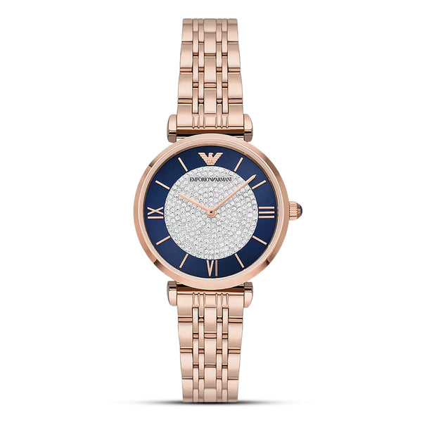 Emporio Armani Two-Hand Rose Gold Tone Ladies Watch | AR11423