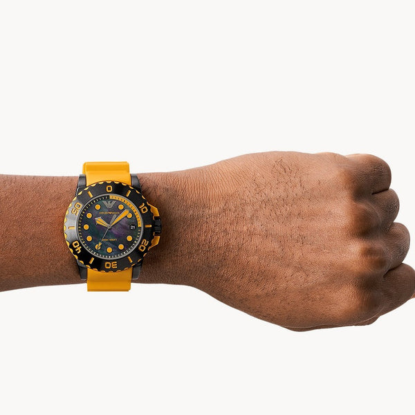 Emporio Armani 3-Hand Date Orange Bio-Based Men's Watch| AR11439