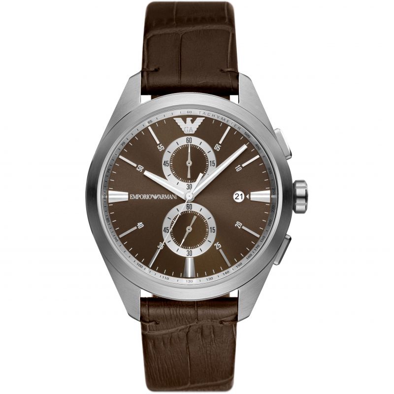 Emporio Armani Chronograph Brown Leather Men's Watch| AR11482