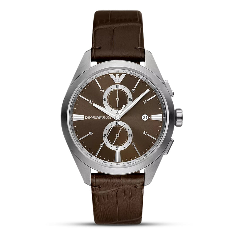 Emporio Armani Chronograph Brown Leather Men's Watch| AR11482