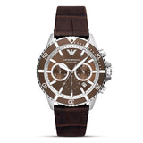 Emporio Armani Chronograph Brown Leather Watch | AR11486